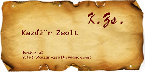 Kazár Zsolt névjegykártya
