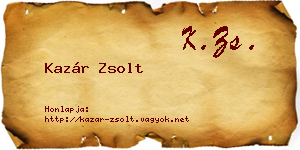 Kazár Zsolt névjegykártya